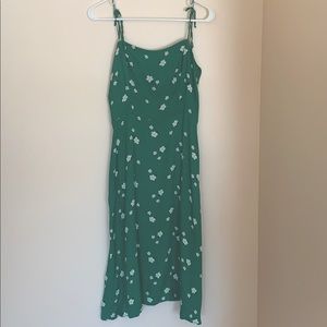 The Reformation Green Floral Midi Dress